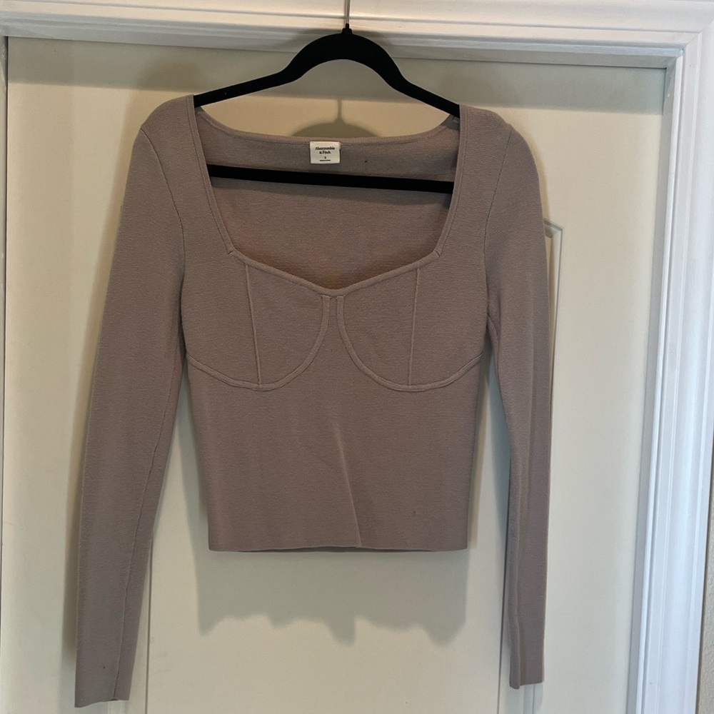 Abercrombie & Fitch Taupe Long Sleeve Top